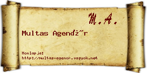 Multas Agenór névjegykártya